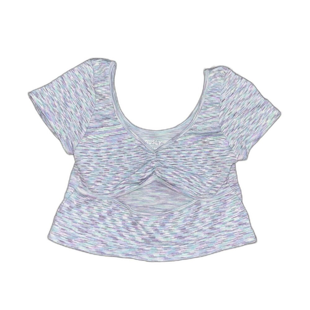 Aeropostale Space Dye Twist Front Cutout Crop Top Size Large | Y2K